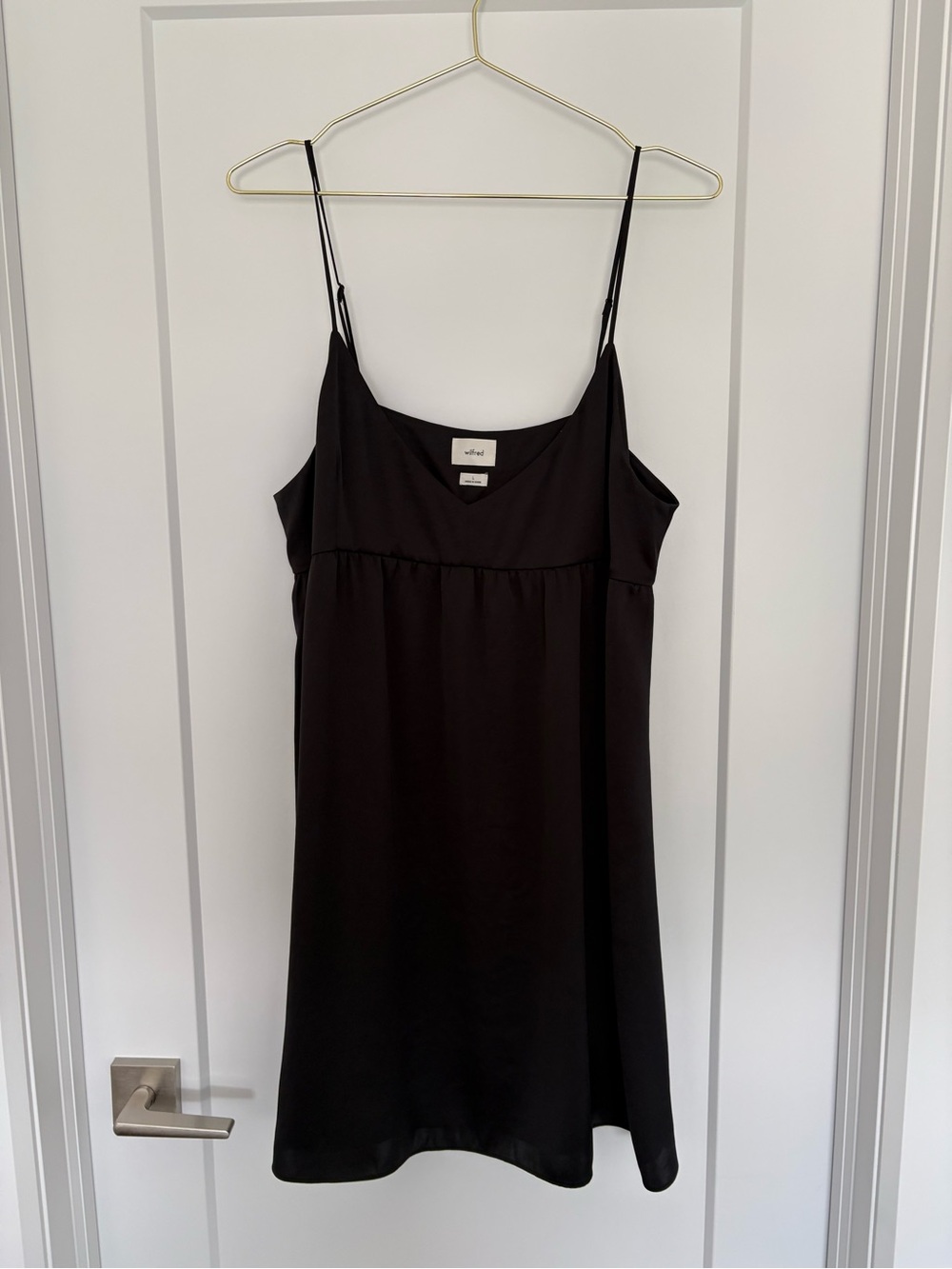 Wilfred Black Silk Mini Slip Dress